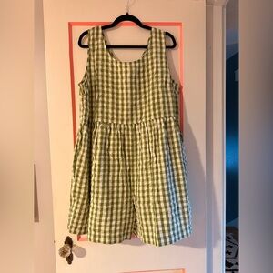 Lucy & Yak Alisha Playsuit in Green and white Gingham - US14/UK18 BNWT